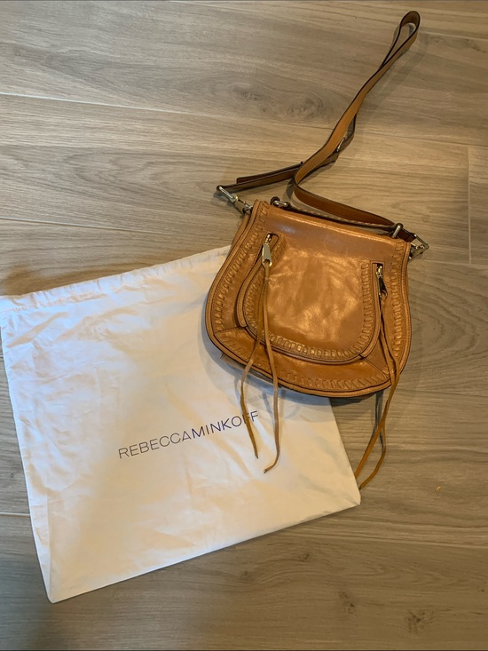 Rebecca Minkoff Handbags - Rebecca Minkoff Cognac Leather Crossbody Saddle Bag